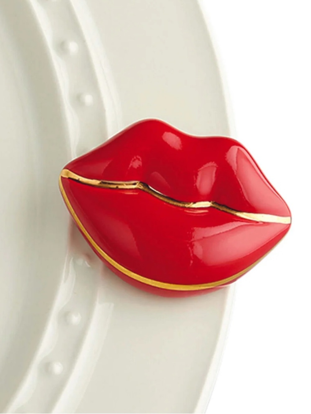 NORA FLEMING 💋 SMOOCHES RED LIPS MINI, Retired